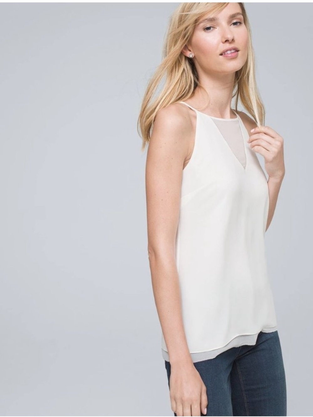 White House Black Market SL Illusion Date Top